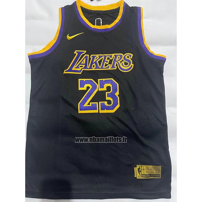 Maillot Enfant Los Angeles Lakers LeBron James NO 23 Earned 2021-22 Noir